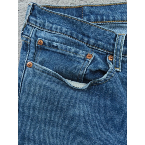 Levis 514 Jeans Mens 34x33 Blue Classic Straight Red Tab Denim Cotton - Picture 3 of 11